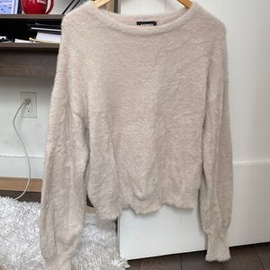Express fuzzy pink sweater